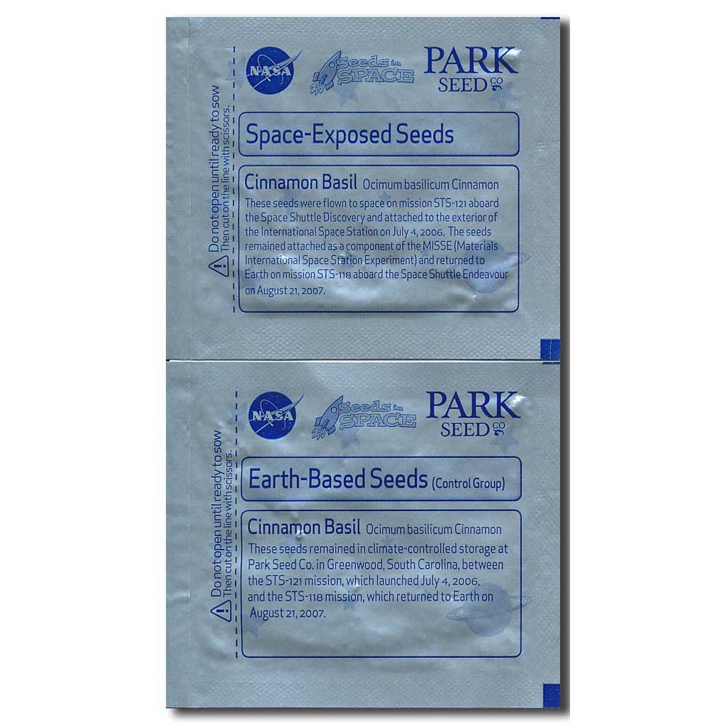 STS-118/121 FLOWN seeds + reference pack