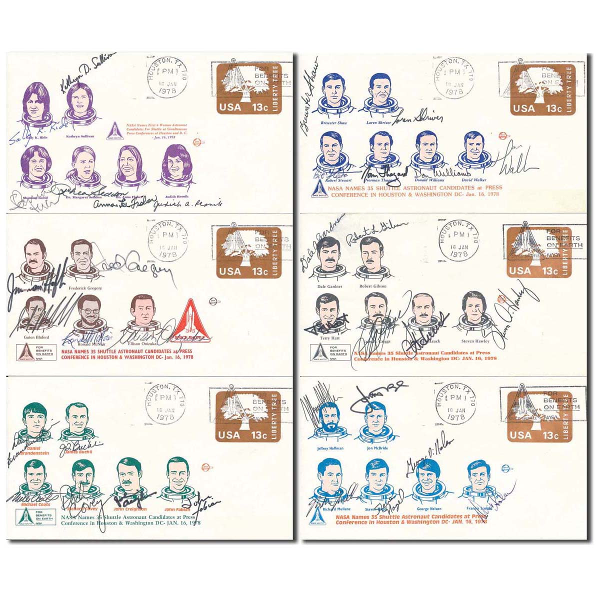 First 35 Space Shuttle astronauts  - complete set of covers