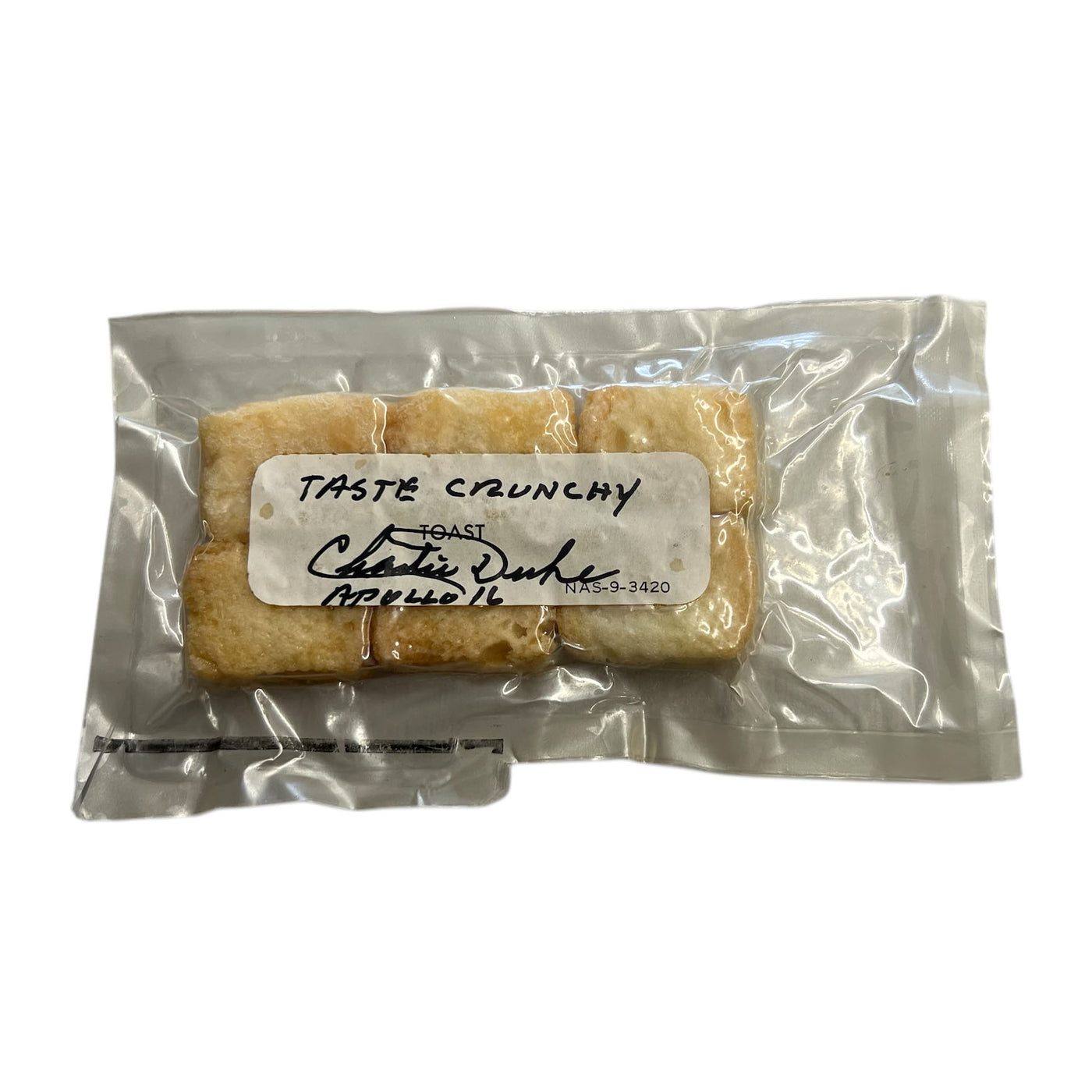 Vintage Apollo space food „Toast“ – Charlie Duke