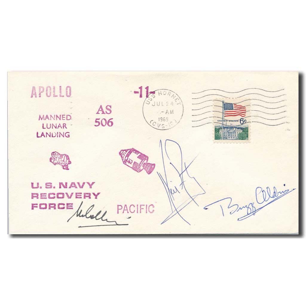 Apollo 11 USS Hornet PRS cover – crewsigned