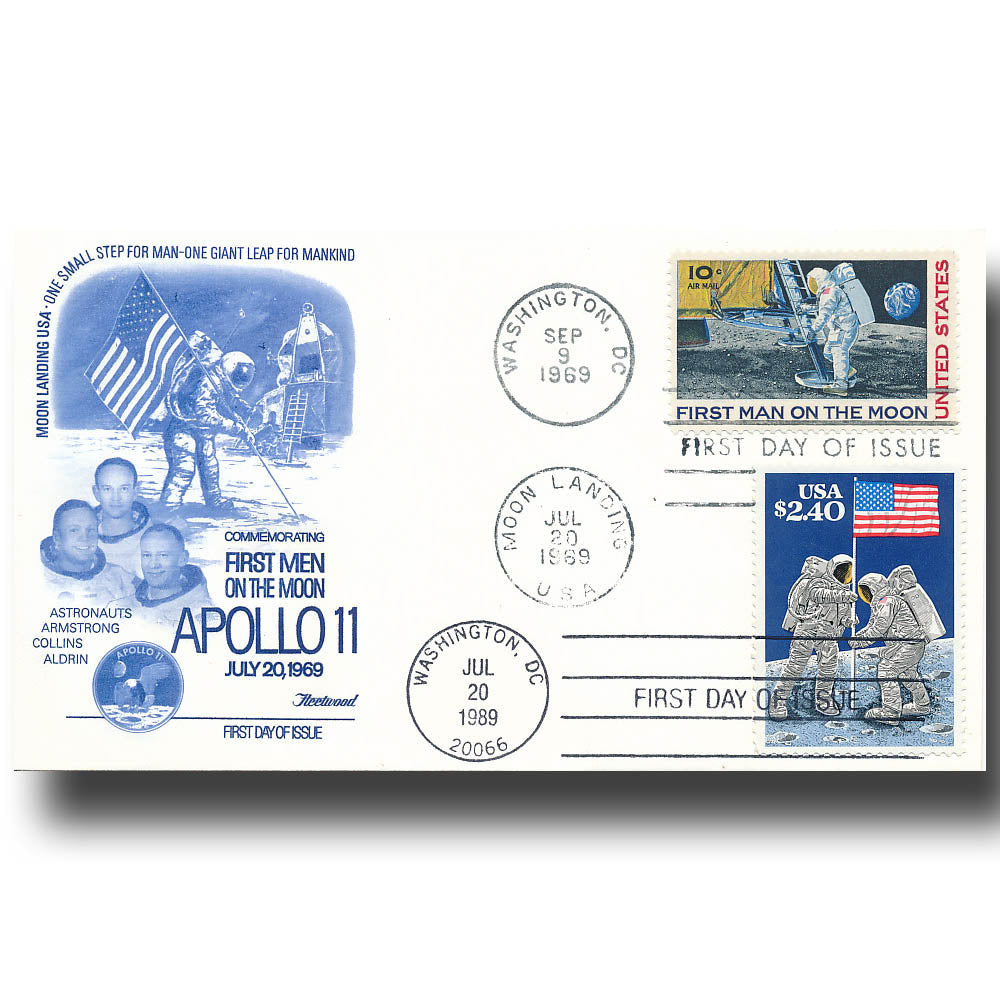 Apollo 11 FDC 1969 +  20th-anniversary cover