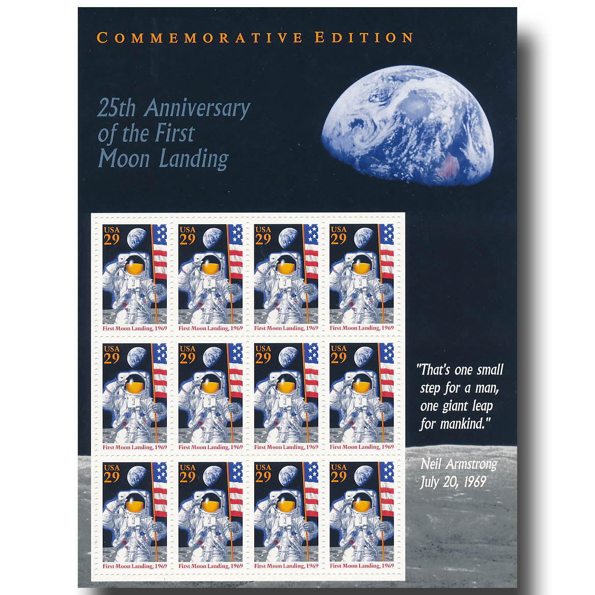 Apollo 11 - 25th anniversary USPS stampsheet