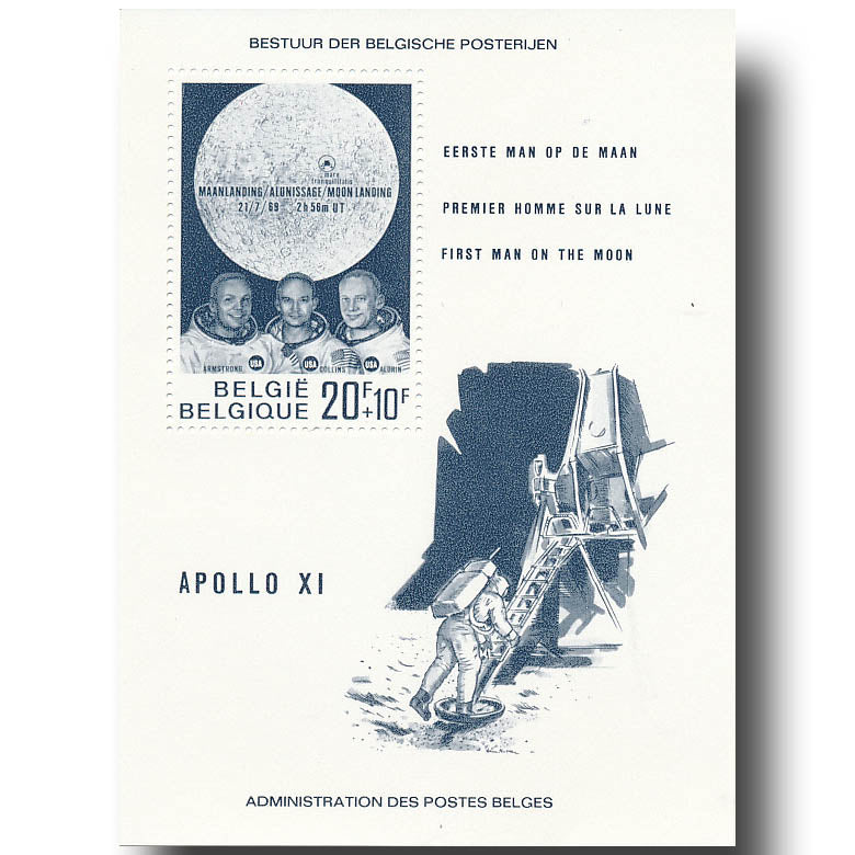 Apollo 11 – Belgian souvenir stampsheet 1969