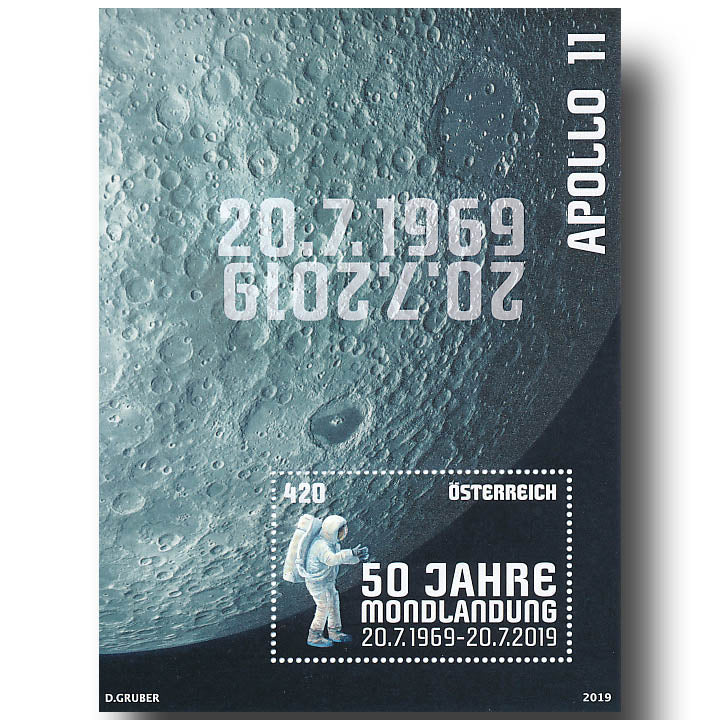 Apollo 11 – Austrian 50th anniversary stampsheet