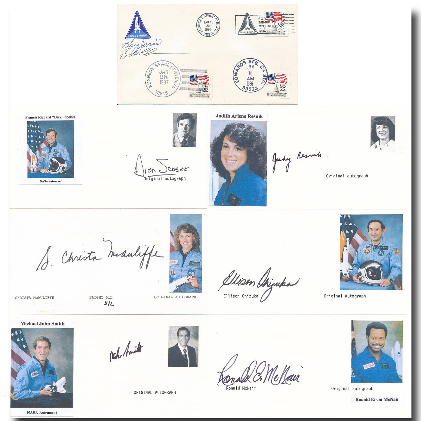 STS-51 L Challenger – crew autographs