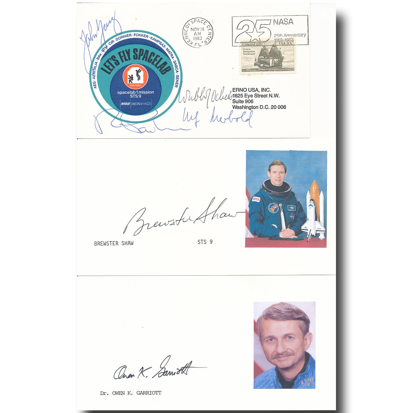 STS-9 crew autographs