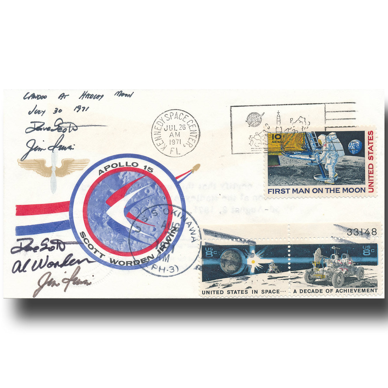 Apollo 15 flown real Sieger cover - from the series of 100