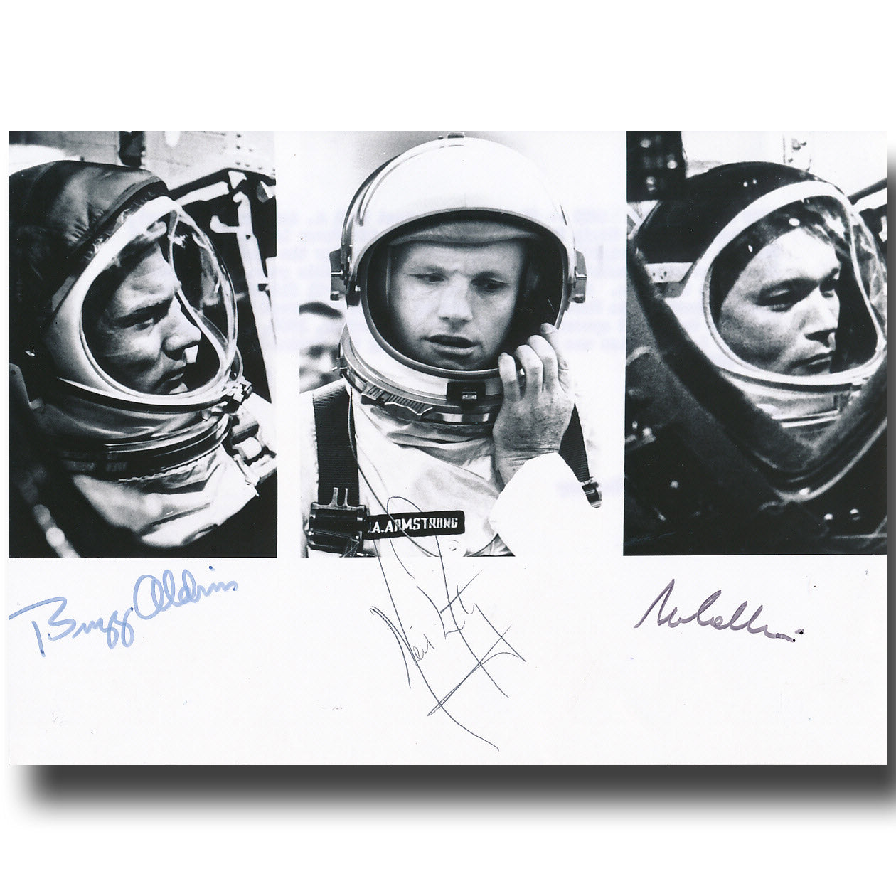 Apollo 11 crew signed vintage pressphoto