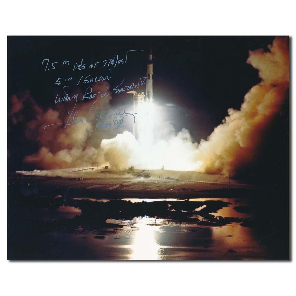 Gene Cernan – Apollo 17 launch glossy