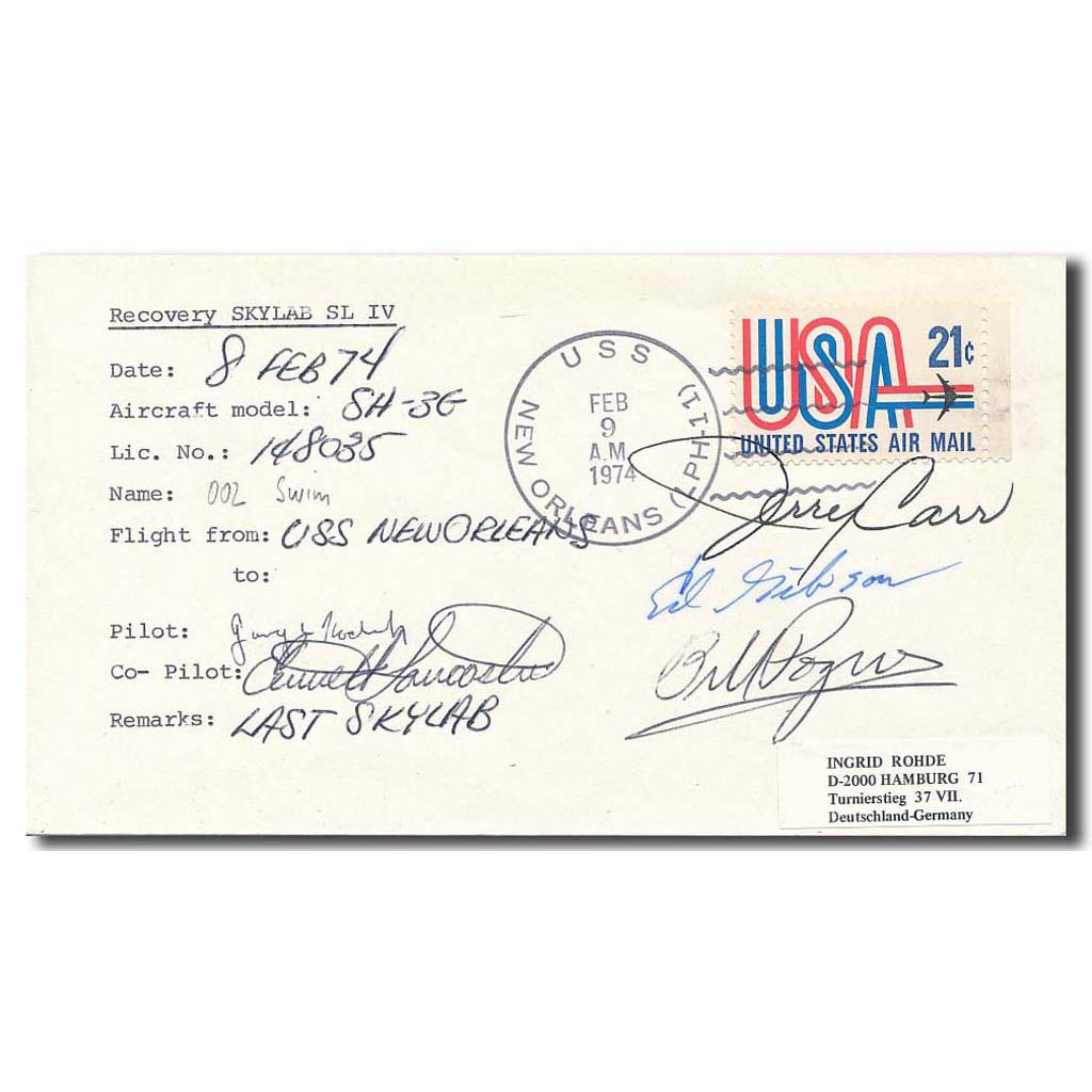 Skylab 4 USS New Orleans – FLOWN helicopter cover